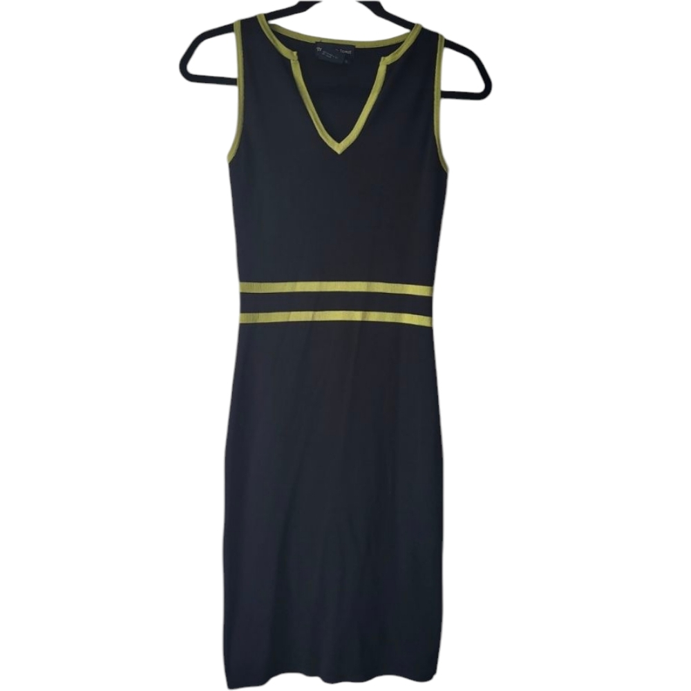 Tristan & Iseut Black Knit Lihtweight Bodycon Dress Sz S